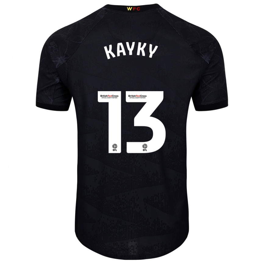 Niño Fútbol Camiseta Kayky Almeida #13 Negro Blanco 2ª Equipación 2024/25 México