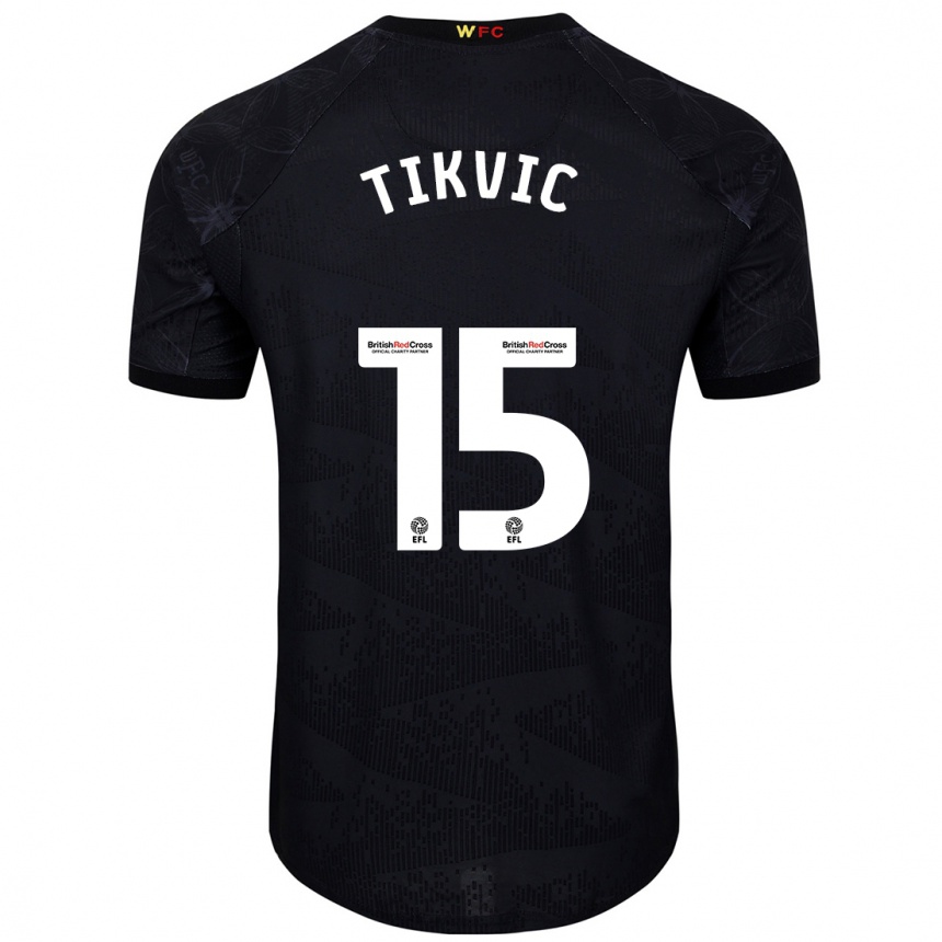 Niño Fútbol Camiseta Antonio Tikvic #15 Negro Blanco 2ª Equipación 2024/25 México