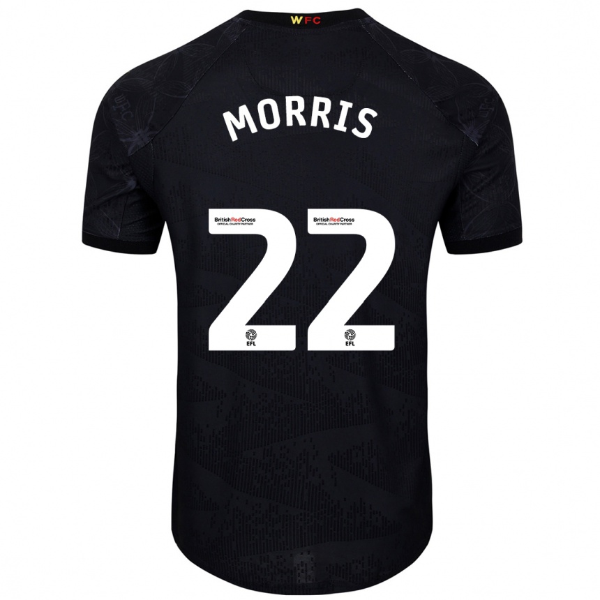 Niño Fútbol Camiseta James Morris #22 Negro Blanco 2ª Equipación 2024/25 México