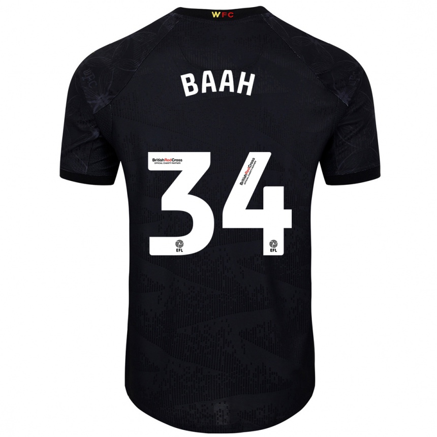 Niño Fútbol Camiseta Kwadwo Baah #34 Negro Blanco 2ª Equipación 2024/25 México