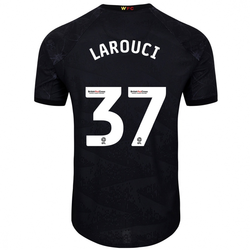 Niño Fútbol Camiseta Yasser Larouci #37 Negro Blanco 2ª Equipación 2024/25 México