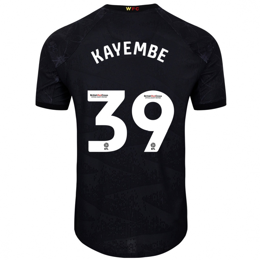 Niño Fútbol Camiseta Edo Kayembe #39 Negro Blanco 2ª Equipación 2024/25 México