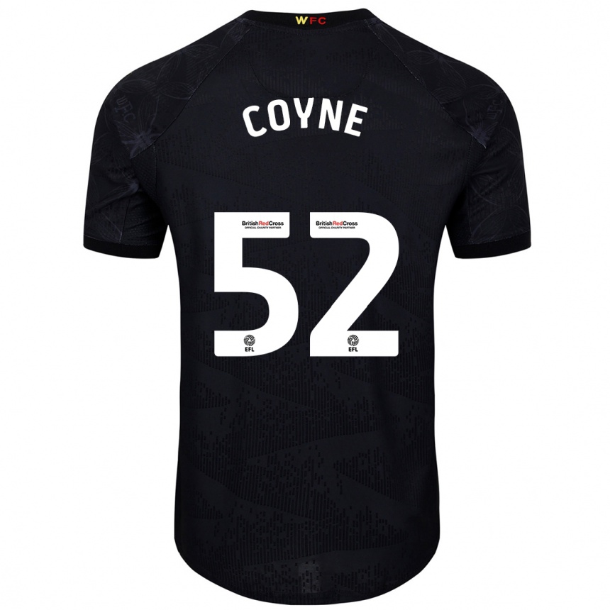 Niño Fútbol Camiseta Aidan Coyne #52 Negro Blanco 2ª Equipación 2024/25 México