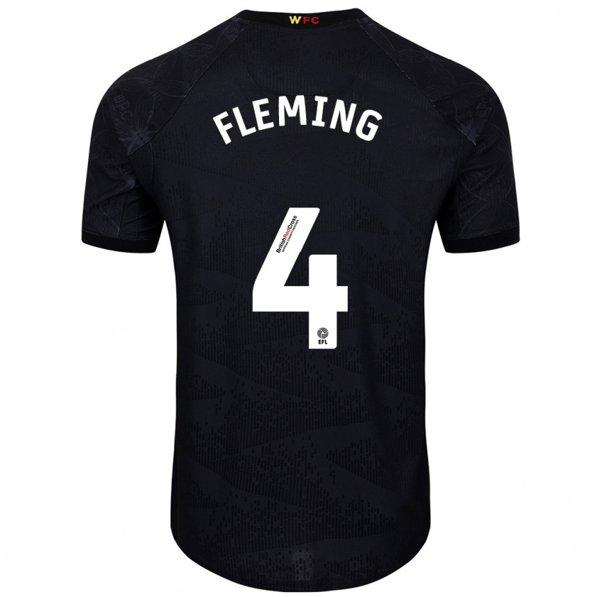 Niño Fútbol Camiseta Charlotte Fleming #4 Negro Blanco 2ª Equipación 2024/25 México