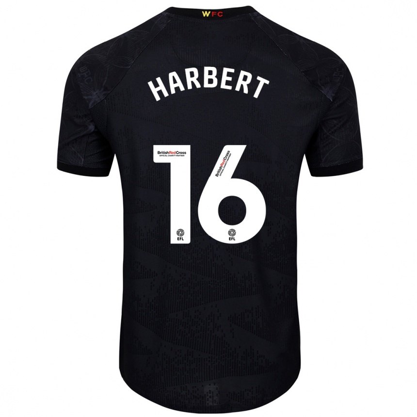 Niño Fútbol Camiseta Laila Harbert #16 Negro Blanco 2ª Equipación 2024/25 México