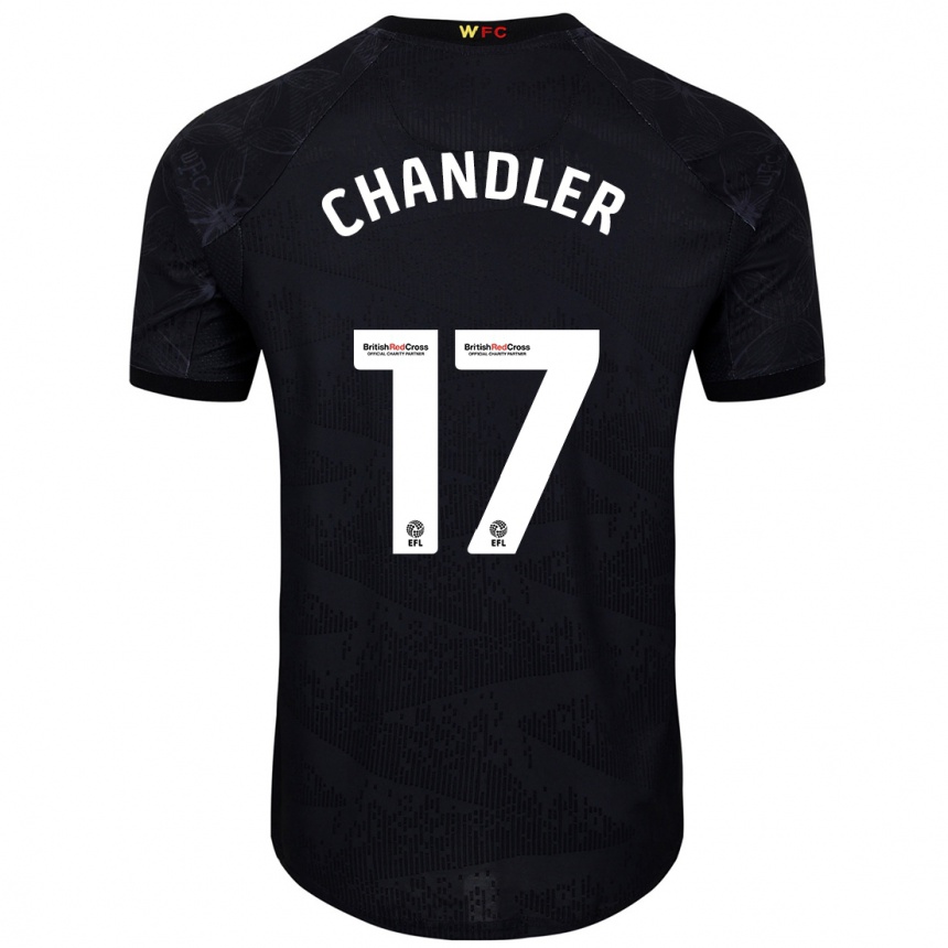 Niño Fútbol Camiseta Megan Chandler #17 Negro Blanco 2ª Equipación 2024/25 México