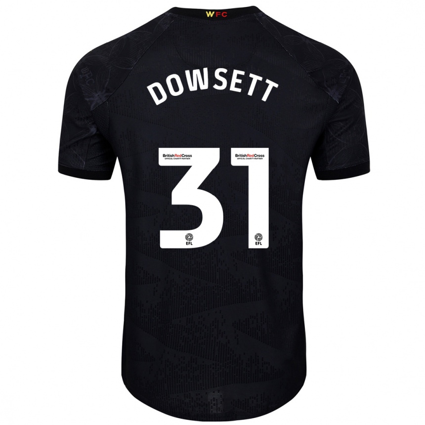 Niño Fútbol Camiseta Rebekah Dowsett #31 Negro Blanco 2ª Equipación 2024/25 México