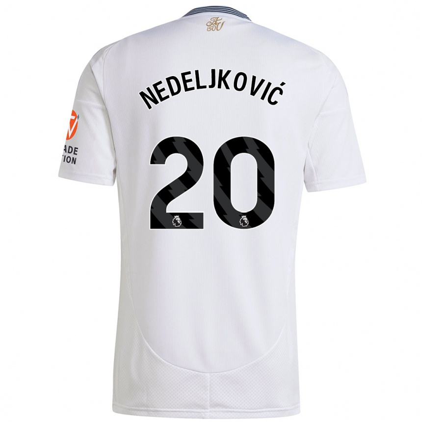 Niño Fútbol Camiseta Kosta Nedeljkovic #20 Blanco 2ª Equipación 2024/25 México