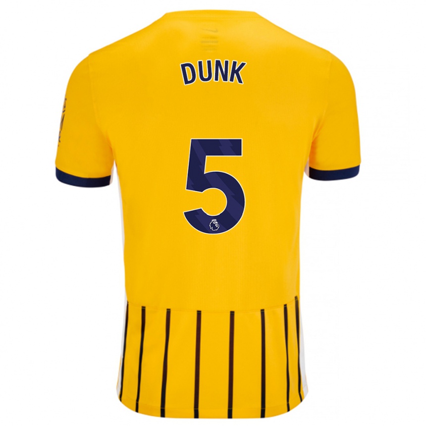 Niño Fútbol Camiseta Lewis Dunk #5 Dorado Azul Rayas 2ª Equipación 2024/25 México