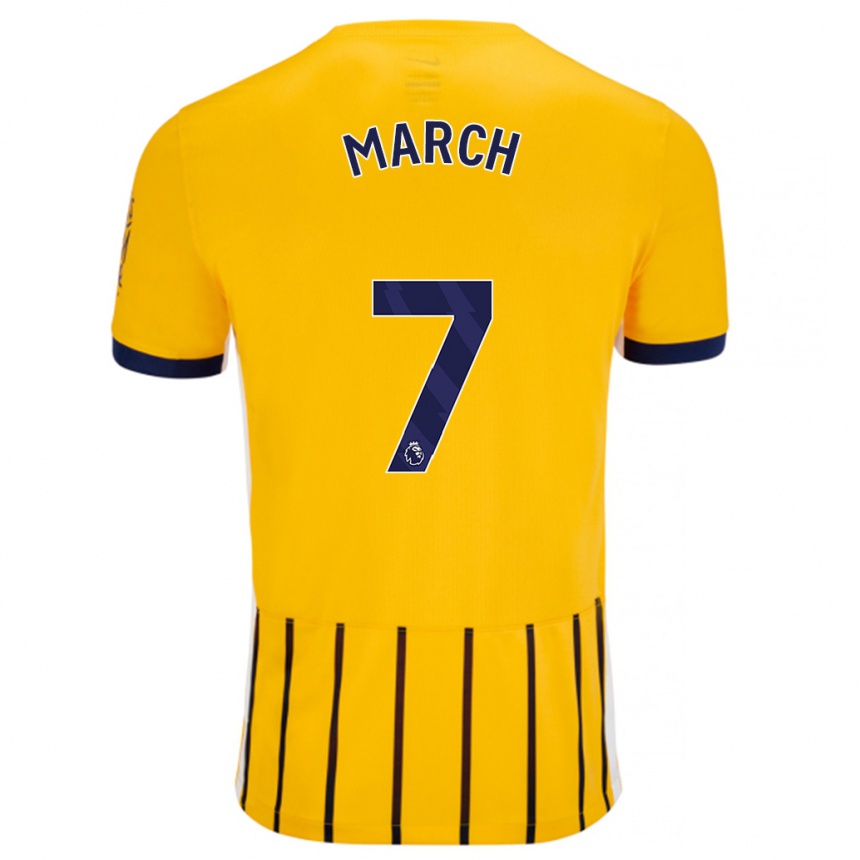 Niño Fútbol Camiseta Solly March #7 Dorado Azul Rayas 2ª Equipación 2024/25 México