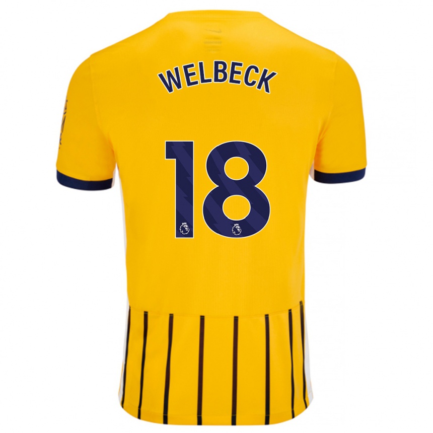 Niño Fútbol Camiseta Danny Welbeck #18 Dorado Azul Rayas 2ª Equipación 2024/25 México