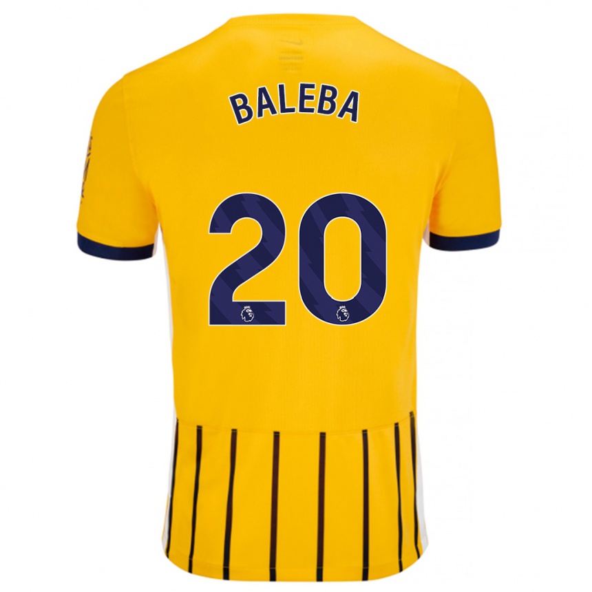 Niño Fútbol Camiseta Carlos Baleba #20 Dorado Azul Rayas 2ª Equipación 2024/25 México