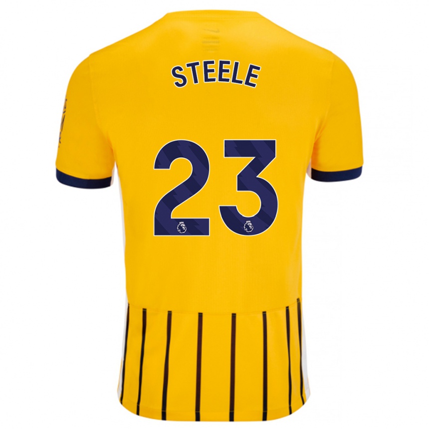 Niño Fútbol Camiseta Jason Steele #23 Dorado Azul Rayas 2ª Equipación 2024/25 México