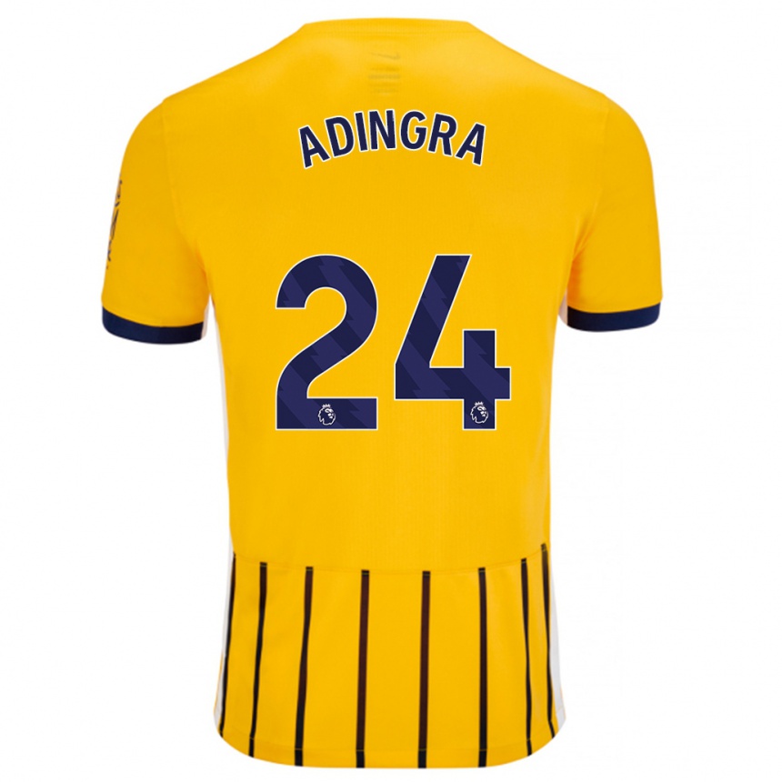 Niño Fútbol Camiseta Simon Adingra #24 Dorado Azul Rayas 2ª Equipación 2024/25 México