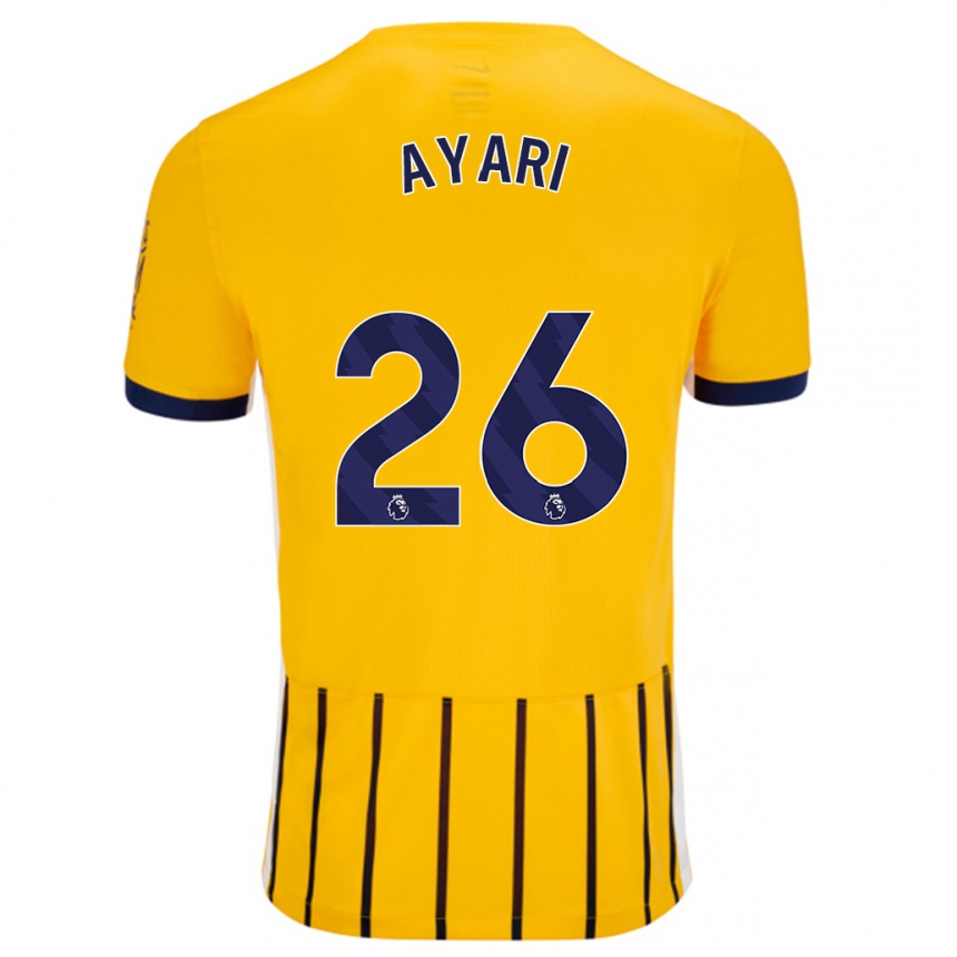 Niño Fútbol Camiseta Yasin Ayari #26 Dorado Azul Rayas 2ª Equipación 2024/25 México