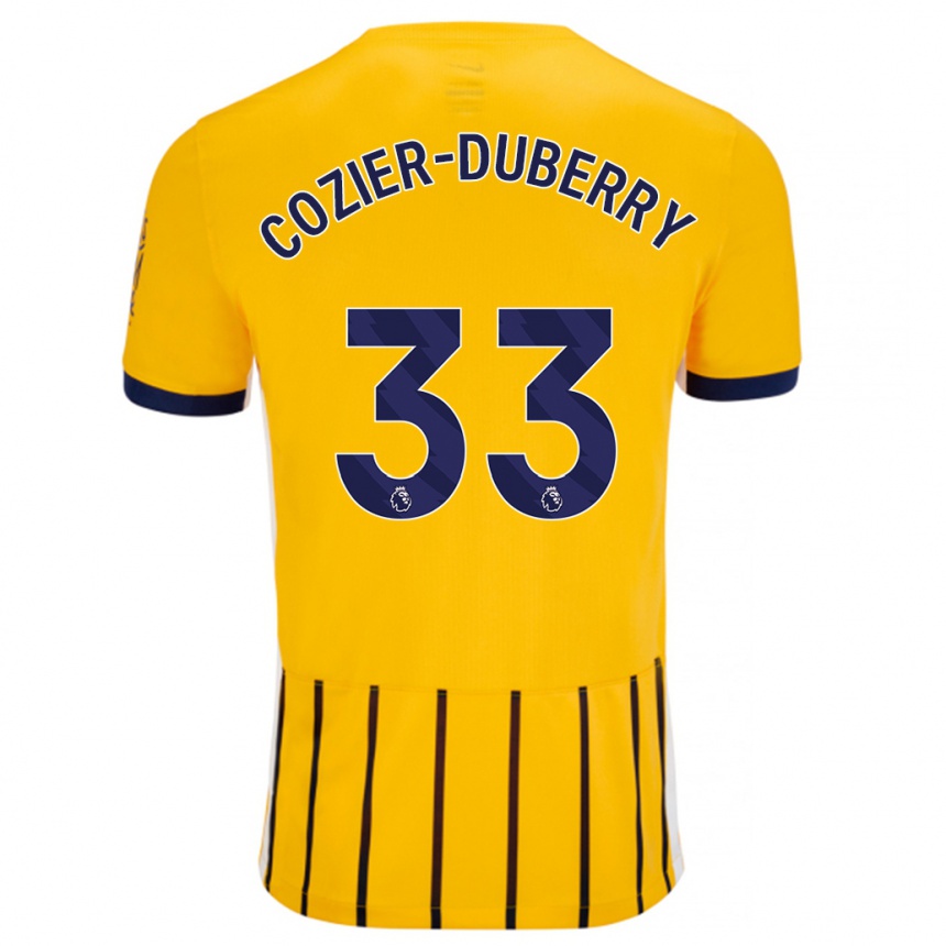 Niño Fútbol Camiseta Amario Cozier-Duberry #33 Dorado Azul Rayas 2ª Equipación 2024/25 México