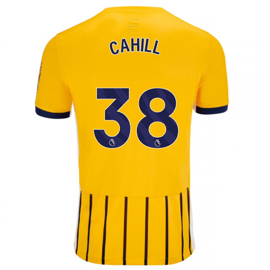 Niño Fútbol Camiseta Killian Cahill #38 Dorado Azul Rayas 2ª Equipación 2024/25 México