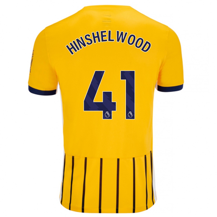 Niño Fútbol Camiseta Jack Hinshelwood #41 Dorado Azul Rayas 2ª Equipación 2024/25 México