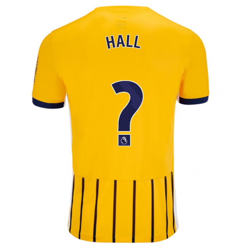 Niño Fútbol Camiseta Steven Hall #0 Dorado Azul Rayas 2ª Equipación 2024/25 México