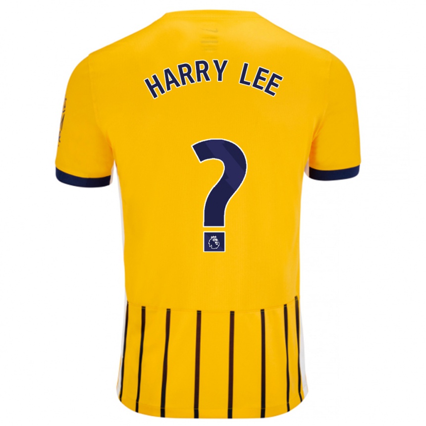 Niño Fútbol Camiseta Harry Lee #0 Dorado Azul Rayas 2ª Equipación 2024/25 México