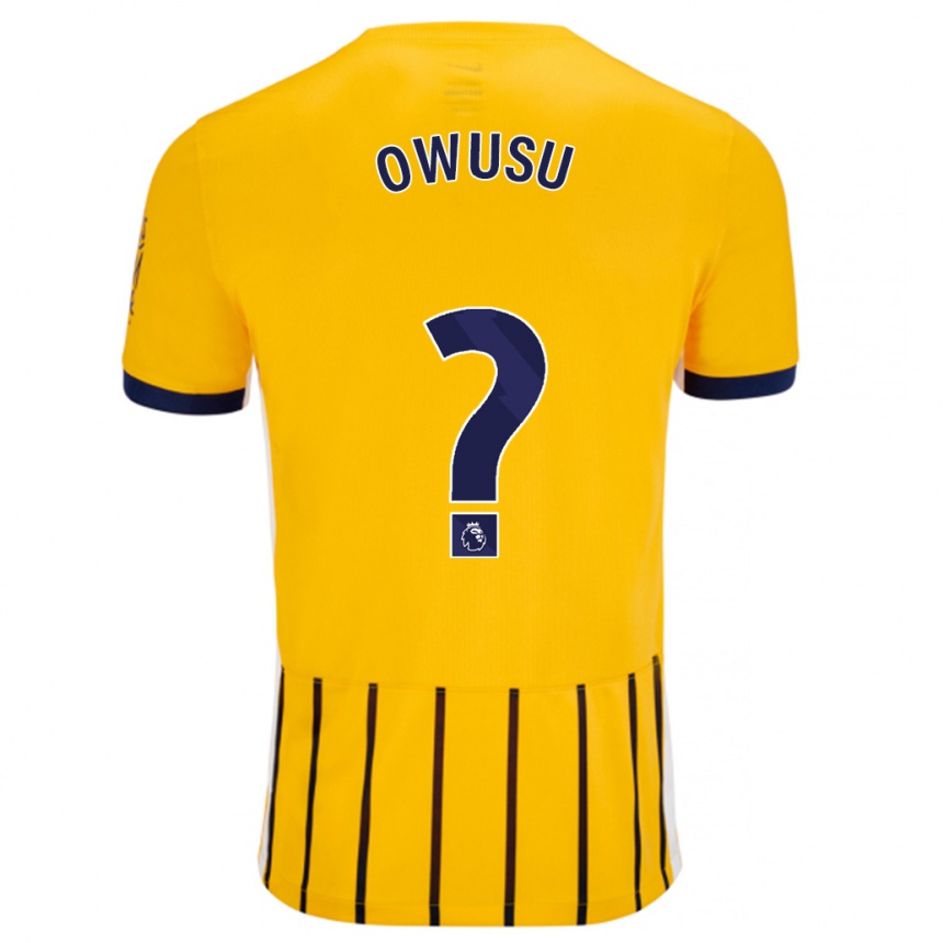 Niño Fútbol Camiseta Yussif Owusu #0 Dorado Azul Rayas 2ª Equipación 2024/25 México