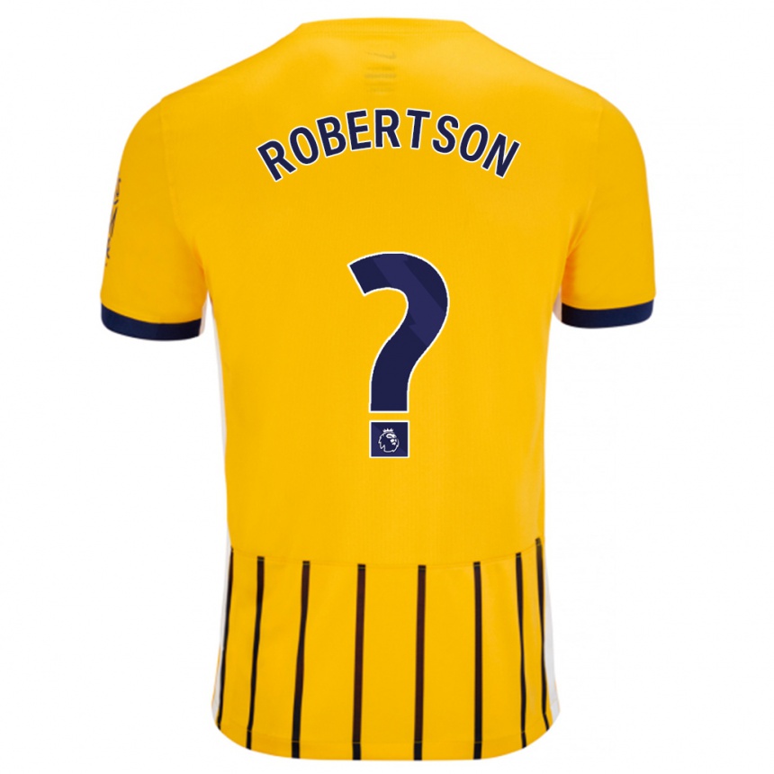 Niño Fútbol Camiseta Josh Robertson #0 Dorado Azul Rayas 2ª Equipación 2024/25 México