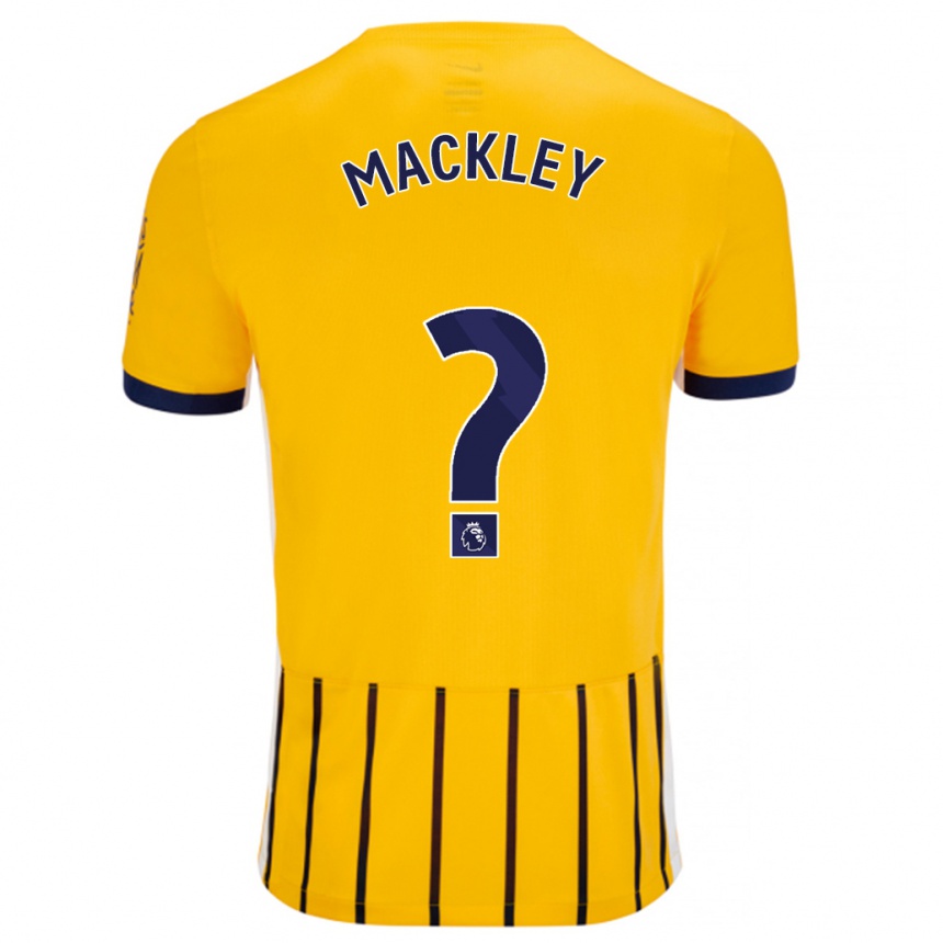 Niño Fútbol Camiseta Callum Mackley #0 Dorado Azul Rayas 2ª Equipación 2024/25 México