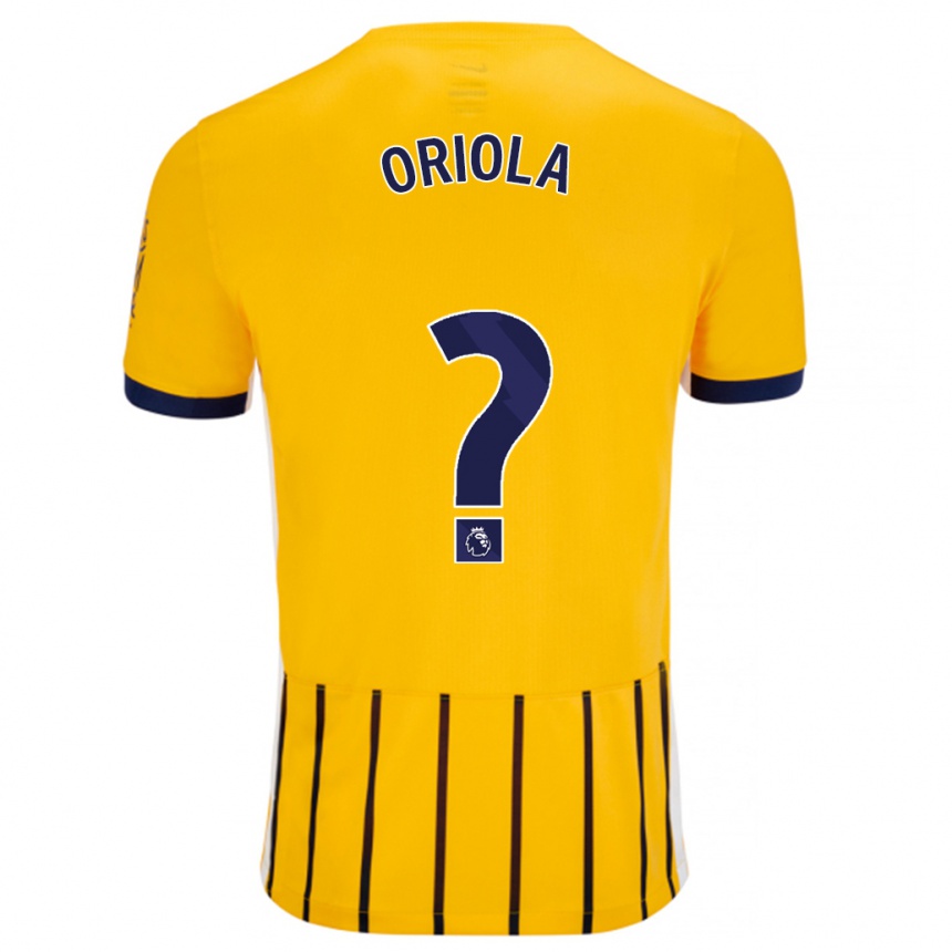 Niño Fútbol Camiseta Nehemiah Oriola #0 Dorado Azul Rayas 2ª Equipación 2024/25 México