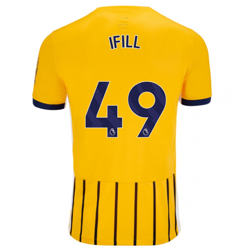 Niño Fútbol Camiseta Marcus Ifill #49 Dorado Azul Rayas 2ª Equipación 2024/25 México