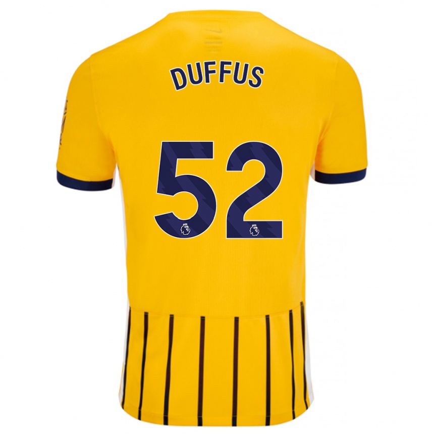 Niño Fútbol Camiseta Josh Duffus #52 Dorado Azul Rayas 2ª Equipación 2024/25 México