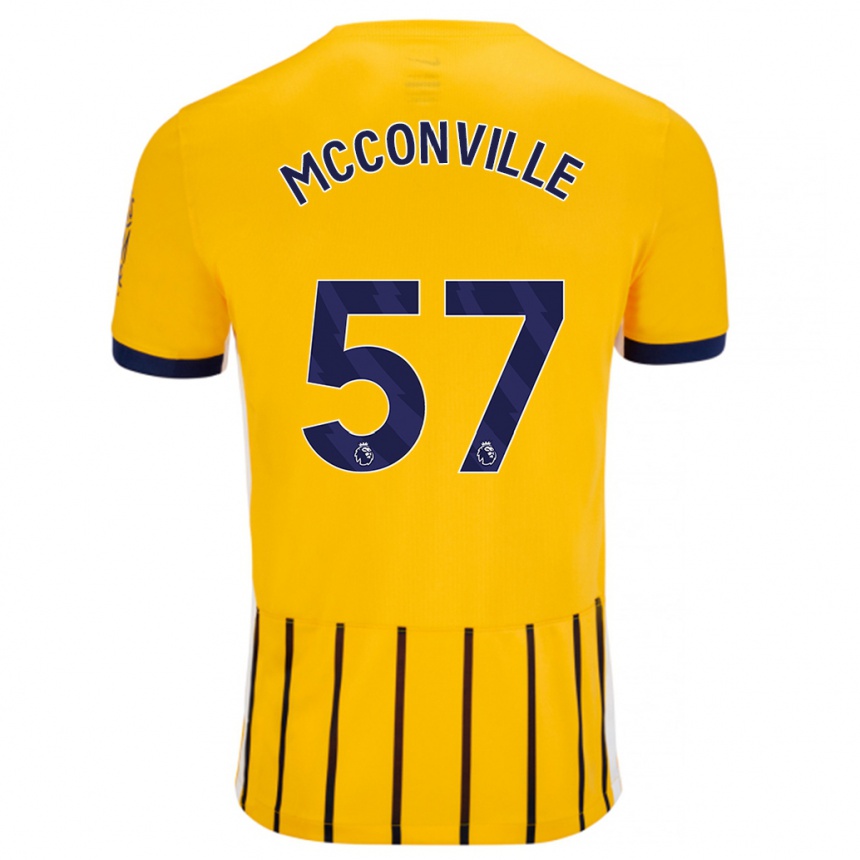 Niño Fútbol Camiseta Ruairi Mcconville #57 Dorado Azul Rayas 2ª Equipación 2024/25 México