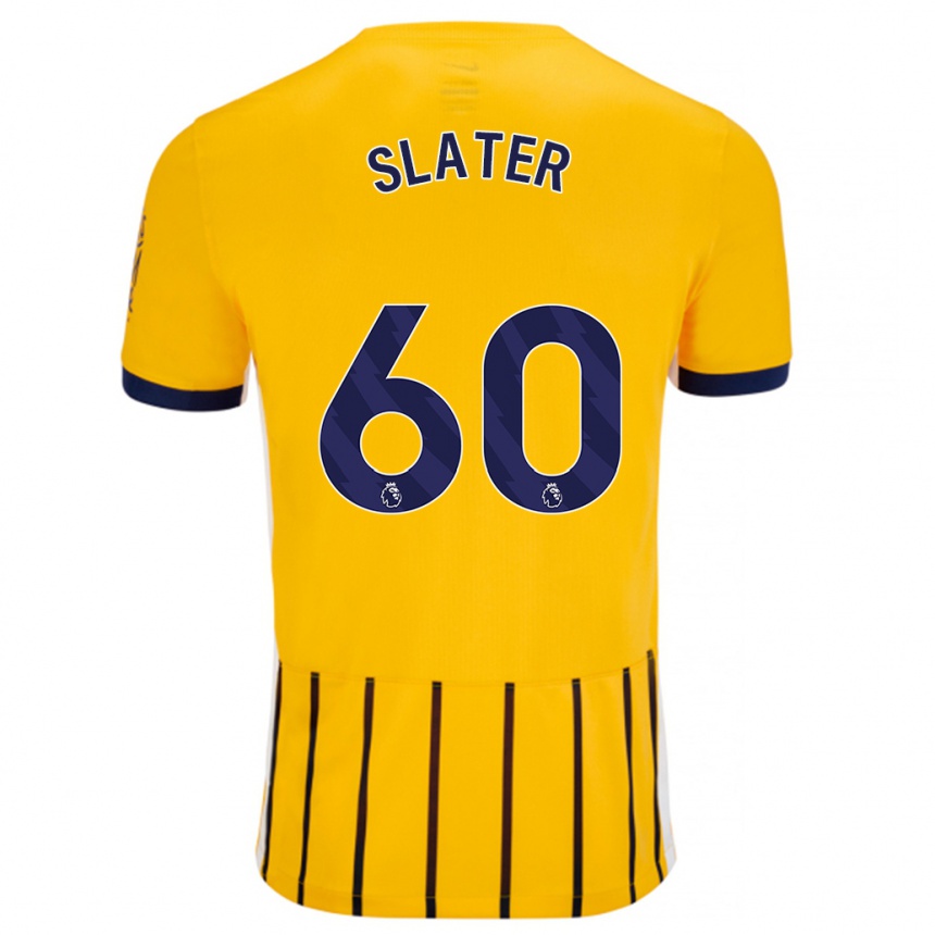 Niño Fútbol Camiseta Jacob Slater #60 Dorado Azul Rayas 2ª Equipación 2024/25 México