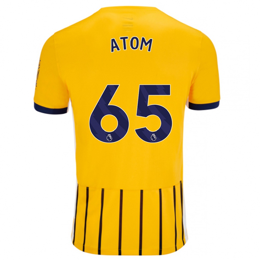 Niño Fútbol Camiseta Noel Atom #65 Dorado Azul Rayas 2ª Equipación 2024/25 México