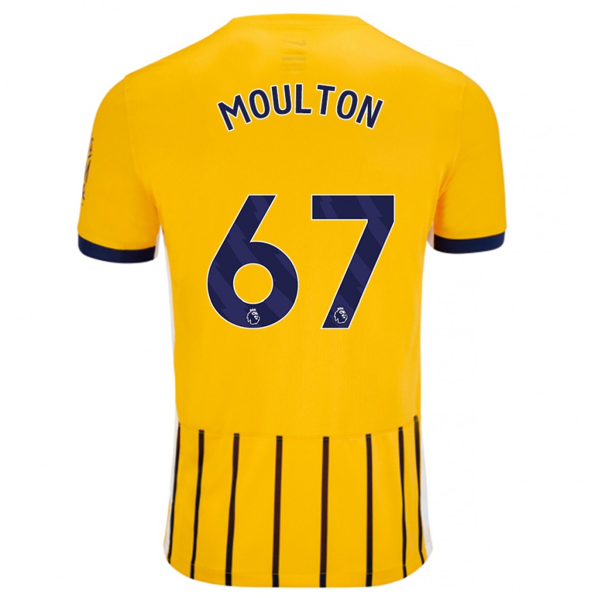 Niño Fútbol Camiseta Remeiro Moulton #67 Dorado Azul Rayas 2ª Equipación 2024/25 México