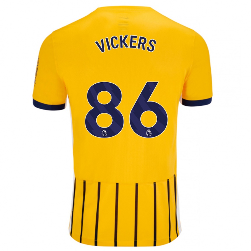 Niño Fútbol Camiseta Jacob Vickers #86 Dorado Azul Rayas 2ª Equipación 2024/25 México