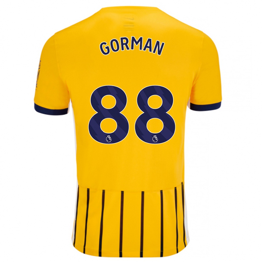 Niño Fútbol Camiseta Ronnie Gorman #88 Dorado Azul Rayas 2ª Equipación 2024/25 México