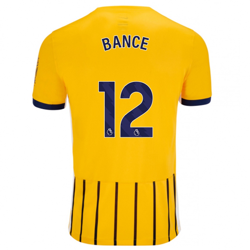 Niño Fútbol Camiseta Libby Bance #12 Dorado Azul Rayas 2ª Equipación 2024/25 México