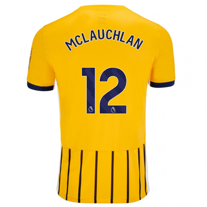 Niño Fútbol Camiseta Rachel Mclauchlan #12 Dorado Azul Rayas 2ª Equipación 2024/25 México