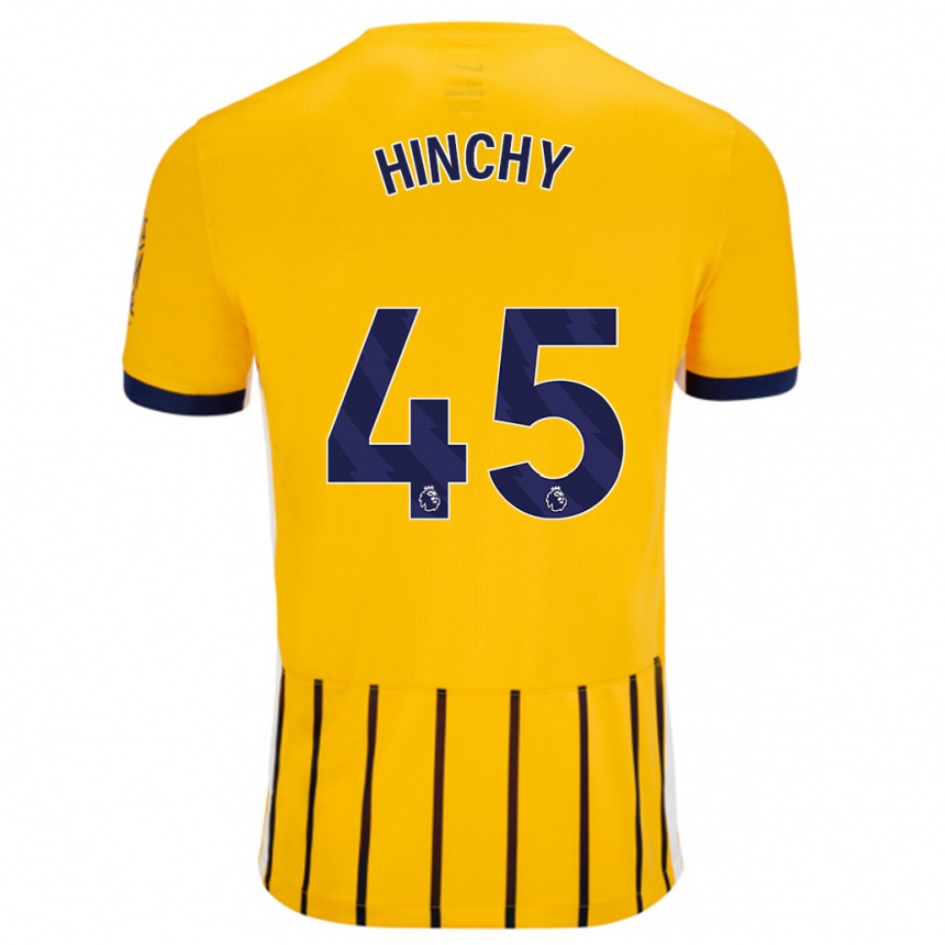 Niño Fútbol Camiseta Jack Hinchy #45 Dorado Azul Rayas 2ª Equipación 2024/25 México