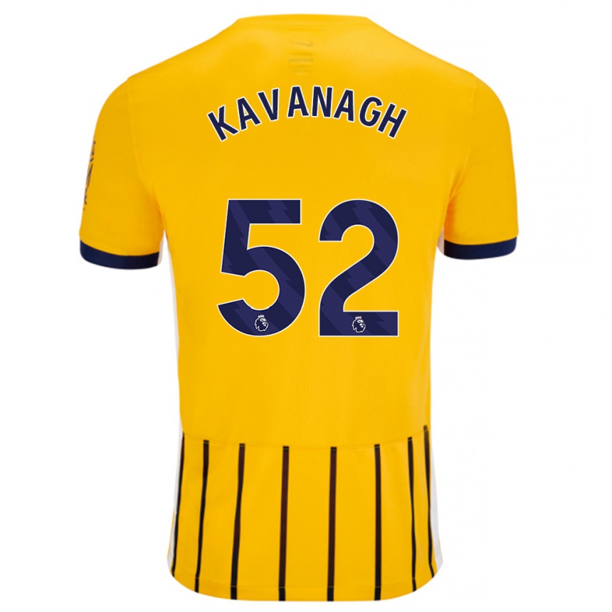 Niño Fútbol Camiseta Leigh Kavanagh #52 Dorado Azul Rayas 2ª Equipación 2024/25 México