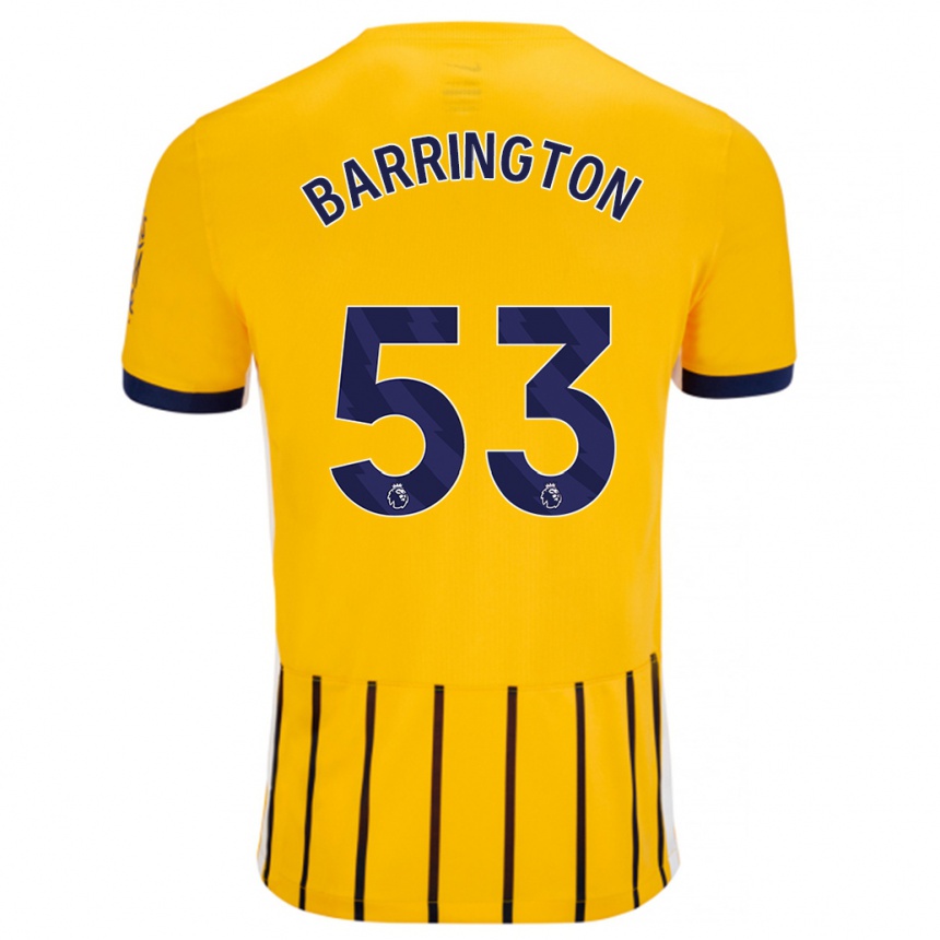 Niño Fútbol Camiseta Luca Barrington #53 Dorado Azul Rayas 2ª Equipación 2024/25 México