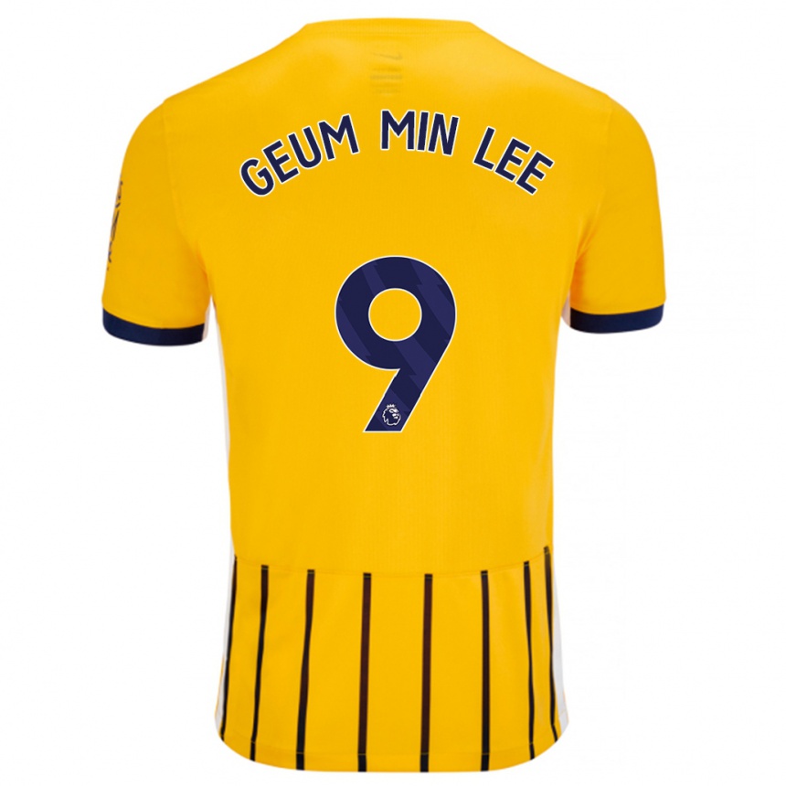 Niño Fútbol Camiseta Lee Geum-Min #9 Dorado Azul Rayas 2ª Equipación 2024/25 México