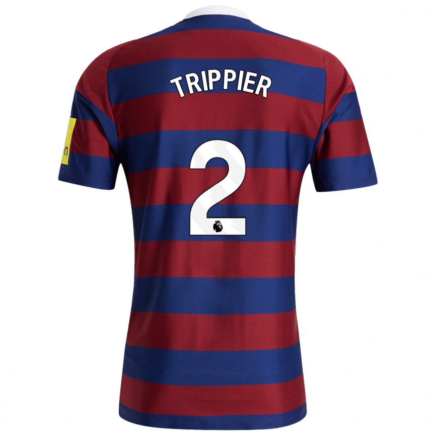 Niño Fútbol Camiseta Kieran Trippier #2 Burdeos Azul Marino 2ª Equipación 2024/25 México