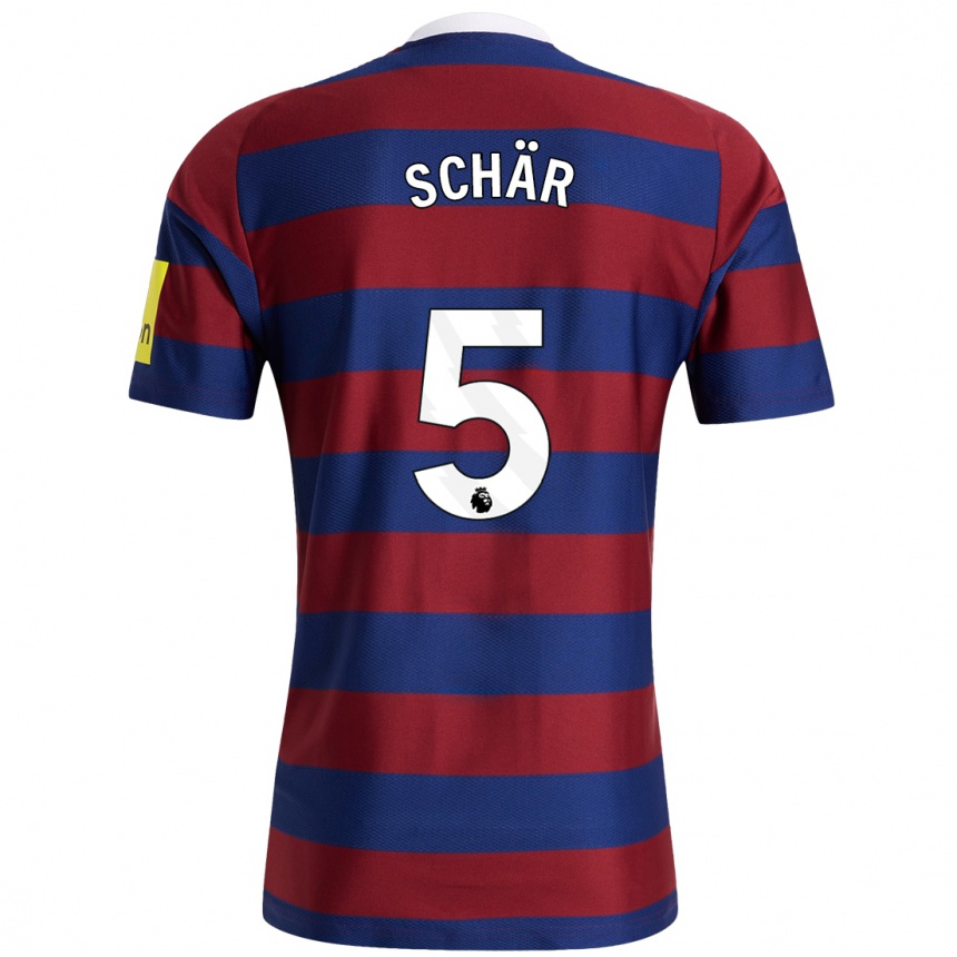 Niño Fútbol Camiseta Fabian Schär #5 Burdeos Azul Marino 2ª Equipación 2024/25 México