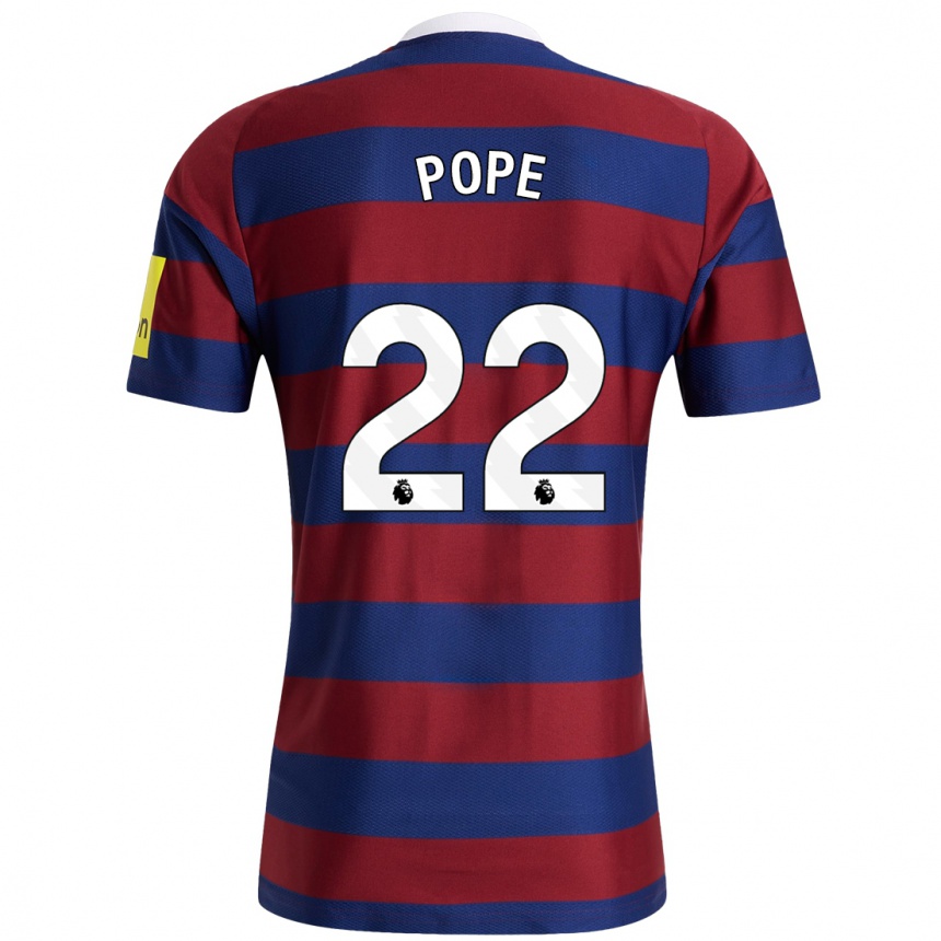 Niño Fútbol Camiseta Nick Pope #22 Burdeos Azul Marino 2ª Equipación 2024/25 México