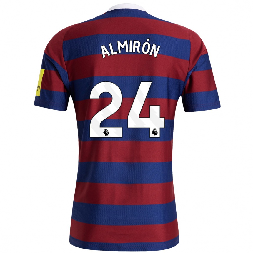 Niño Fútbol Camiseta Miguel Almirón #24 Burdeos Azul Marino 2ª Equipación 2024/25 México