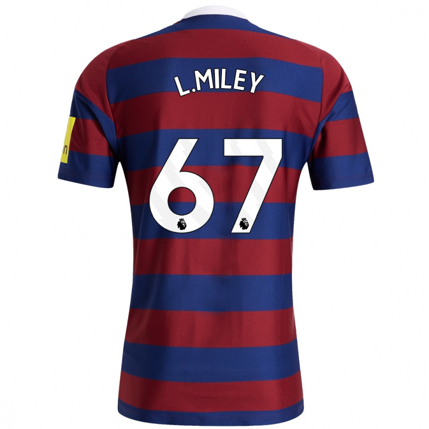 Niño Fútbol Camiseta Lewis Miley #67 Burdeos Azul Marino 2ª Equipación 2024/25 México