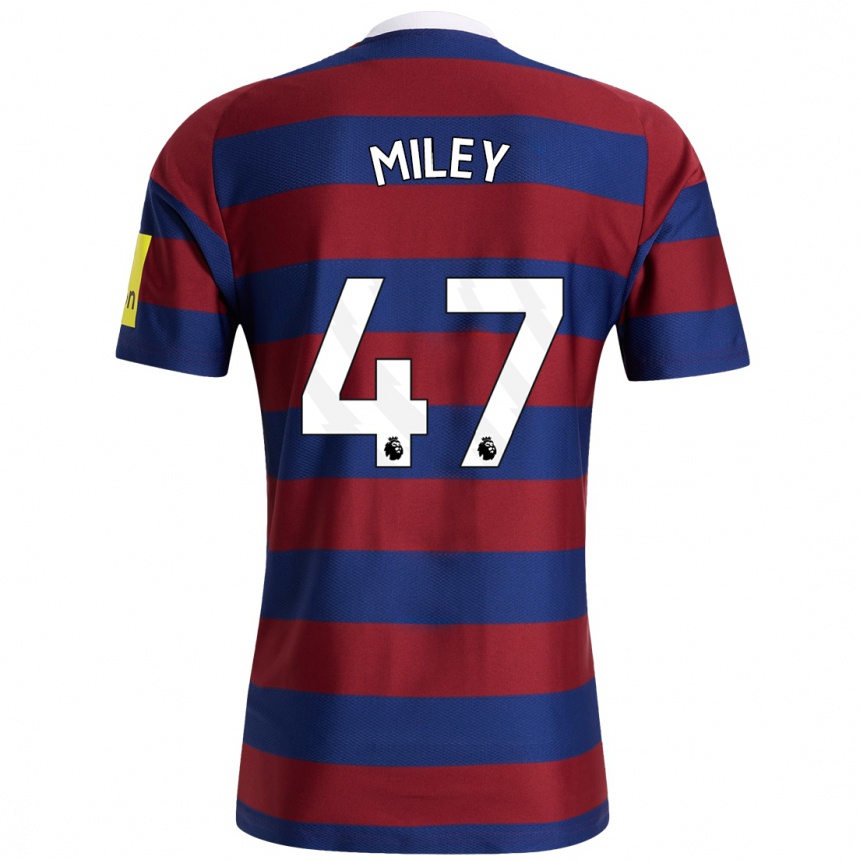 Niño Fútbol Camiseta Jamie Miley #47 Burdeos Azul Marino 2ª Equipación 2024/25 México