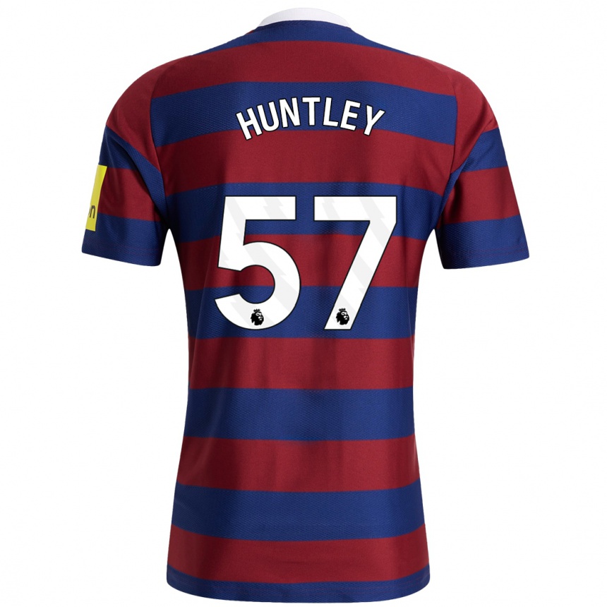 Niño Fútbol Camiseta James Huntley #57 Burdeos Azul Marino 2ª Equipación 2024/25 México