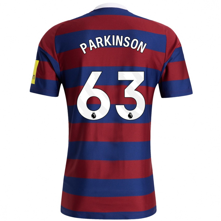 Niño Fútbol Camiseta Ben Parkinson #63 Burdeos Azul Marino 2ª Equipación 2024/25 México